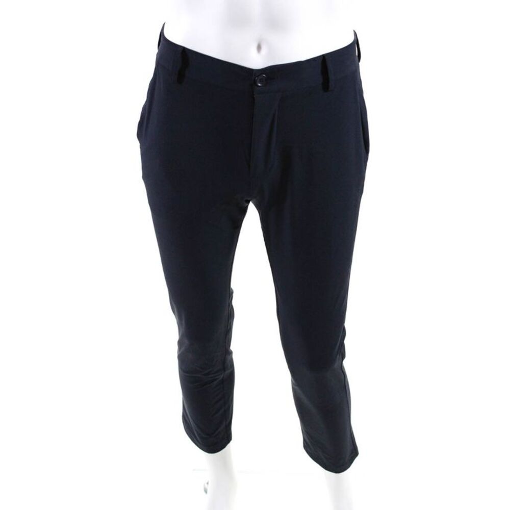 Patrick Assaraf Mens Slim Leg Skinny Stretch Flat Front Pants Navy Size 30